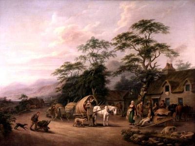 アイルランドの田舎の風景」（油彩・キャンバス） 作： John George Mulvany