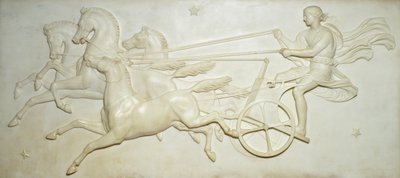 太陽の戦車を駆るフェートンのレリーフ（大理石製） 作： John Gibson
