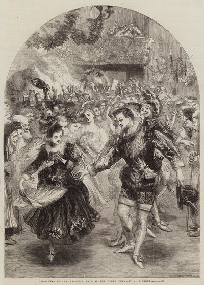 昔の男爵の間のクリスマス 作： John Gilbert