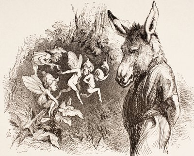 &39;The Illustrated Library Shakespeare&39;の真夏の夜の夢のイラスト、ロンドン1890年発行 作： John Gilbert
