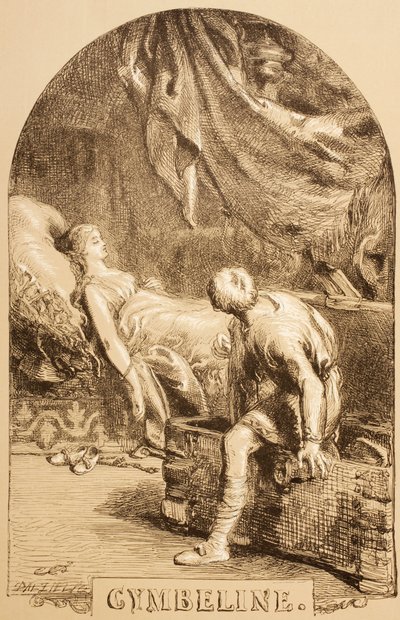 &39;The Illustrated Library Shakespeare&39;からのCymbelineのイラスト、ロンドン1890年発行 作： John Gilbert