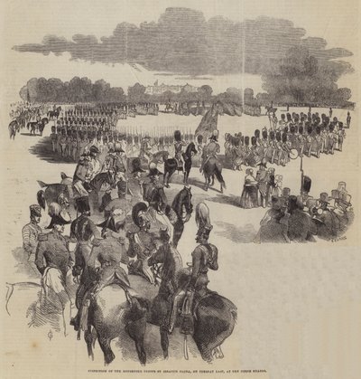 最後に火曜日にイブラヒム・パチャによる世帯軍のホース・ガーズでの視察 作： John Gilbert