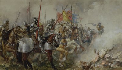 1415年のアジンクールの戦いでのヘンリー5世 作： John Gilbert