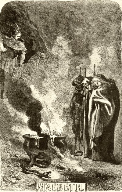 シェイクスピア - マクベス - 3人の魔女 作： John Gilbert