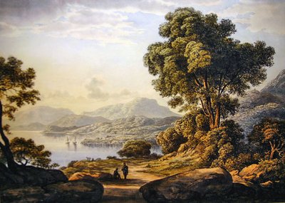 湖水地方の景色（水彩・紙） 作： John Glover