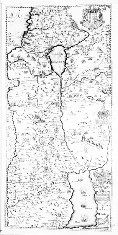 トマスフラー作「パレスチナのピスガの光景」（1650年）からのサマリアの地図 作： John Goddard
