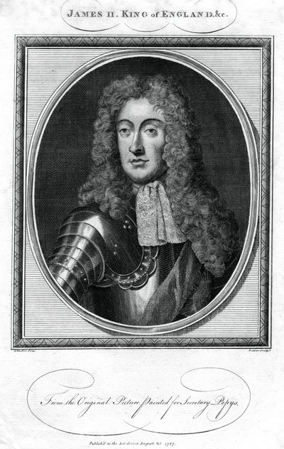 イギリスのジェームズ2世、1787年。 作： John Goldar