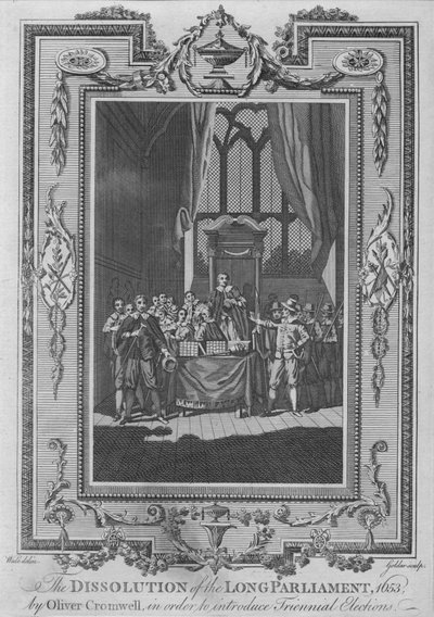 Triennal Eleを導入するための、オリバークロムウェルによる1653年の長い議会の解散 作： John Goldar