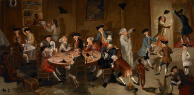 スリナムで酒を酌み交わす船長たち 1752-58年頃 油彩／ベッド・ティッキング 作： John Greenwood