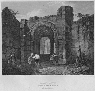 入口ゲートウェイ-ヘクサム修道院、ノーサンバーランド、1814 作： John Greig