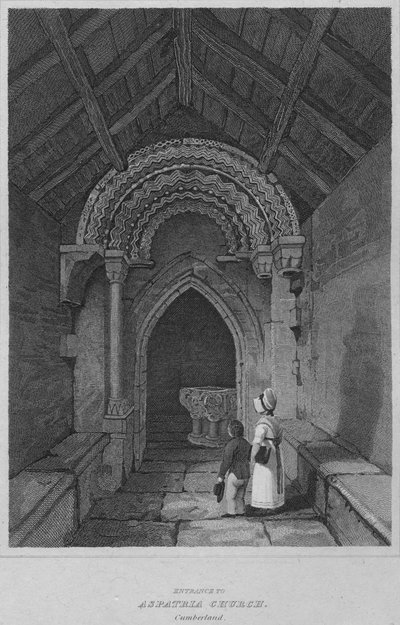 アスパトリア教会への入り口、カンバーランド、1814 作： John Greig
