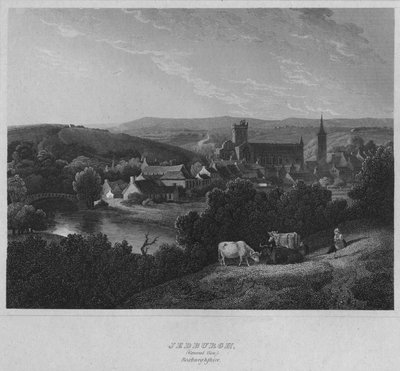 ジェドバラ、一般的なビュー。ロックスバラシャー、1814 作： John Greig