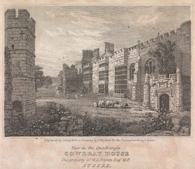 Quadrangle Cowdray House での眺め (エセックスを巡る小旅行用)。 74ページ（第1巻） 作： John Greig