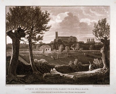 ミルバンクから見たウェストミンスターの眺め、ロンドン、1807 作： John Hall