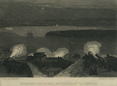 ヴィックスバーグで反乱軍のバッテリーを動かす、1863年頃 作： John Hamilton