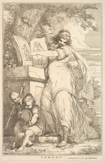1778 年 12 月 8 日、ジョシュア レイノルズ卿に捧げられた 15 のエッチングからの喜劇。 作： John Hamilton Mortimer