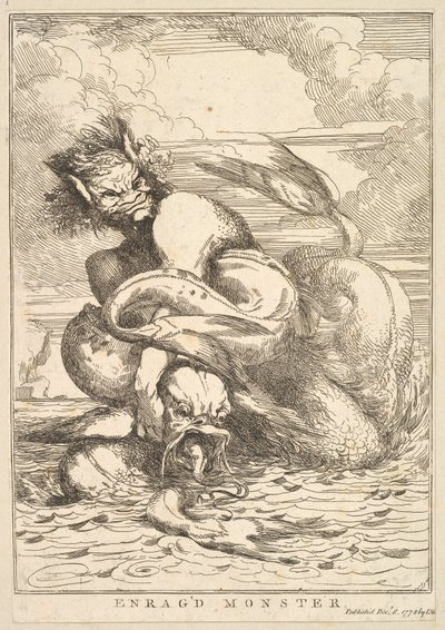 1778年12月8日、ジョシュアレイノルズ卿に捧げられた15のエッチングからの怒りのモンスター。 作： John Hamilton Mortimer