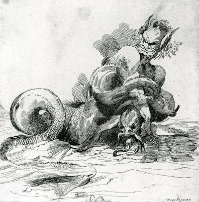 18世紀の海の怪物のイラスト 作： John Hamilton Mortimer
