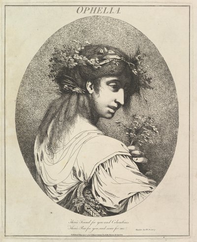 1775年5月20日、シェイクスピアからのオフィーリア12キャラクター。 作： John Hamilton Mortimer