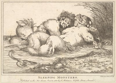 眠っているモンスター、1780年1月25日。 作： John Hamilton Mortimer