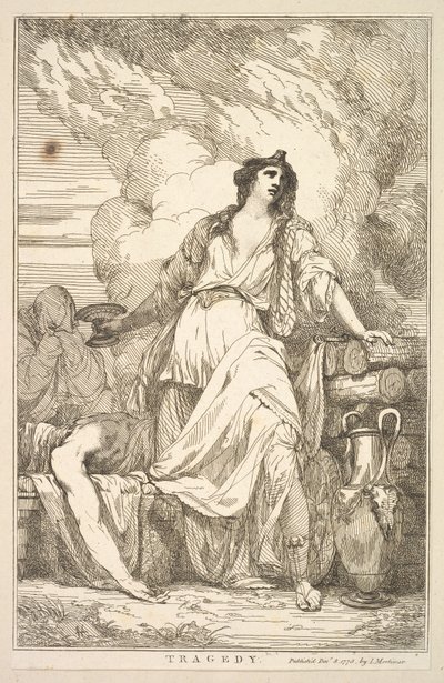 1778年12月8日、ジョシュアレイノルズ卿に捧げられた15のエッチングの悲劇。 作： John Hamilton Mortimer