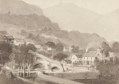1820年、カンブリア、湖水地方、ブラセイ橋とオールドブラセイ（紙、WC） 作： John Harden