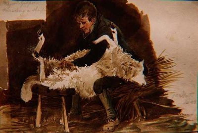 羊の毛を刈るギルピン少佐 作： John Harden