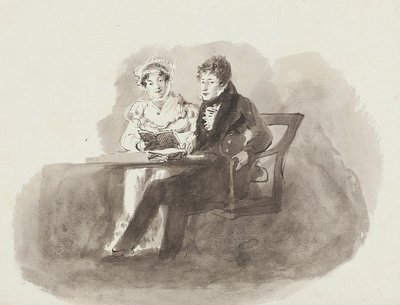 男と女の読書（紙にトイレ） 作： John Harden