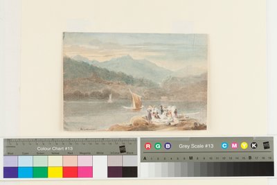 ブラザイに向かっているウィンダミアでのピクニック（紙のトイレ） 作： John Harden