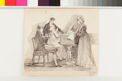 コンサート、1805年9月25日（紙にペンとインク） 作： John Harden