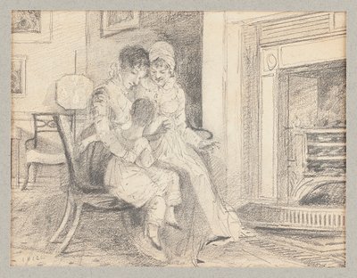 火のそばで、ジョンWは1812年3歳で 作： John Harden