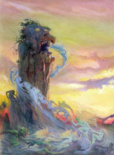 だから、すべての良い考えと悪い考えが家に帰った（紙にトイレとクレヨン） 作： John Harris Valda