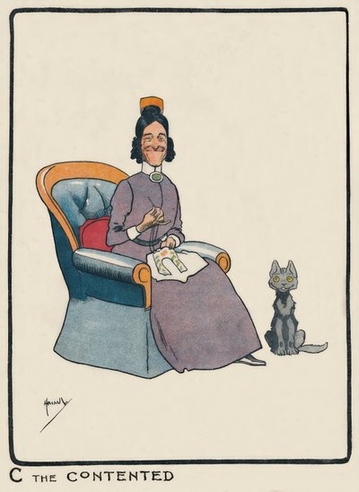 C満足した- J.ハッサル-描画、1903 作： John Hassall