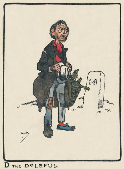 D the Doleful - J. Hassall -ドローイング、1903 作： John Hassall