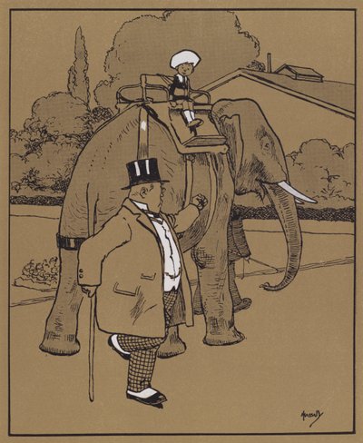 「彼は象を愚かな獣か何かと呼んだ」（カラーリソ） 作： John Hassall