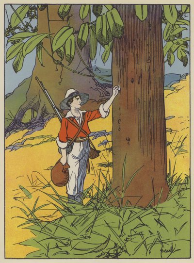 Swiss Family Robinson のイラスト (color litho) 作： John Hassall