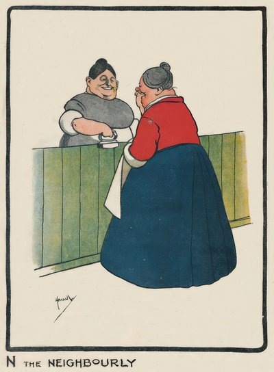 N隣人- J.ハッサル- Zeichnung、1903 作： John Hassall