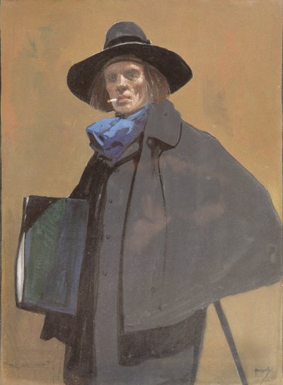 アーティストの肖像、1910年頃（紙に水彩） 作： John Hassall