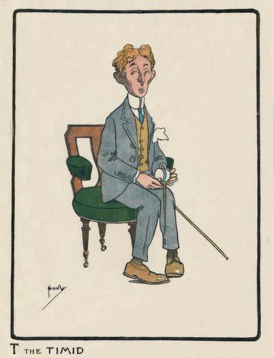 T Timid - J. Hassall -ドローイング、1903 作： John Hassall