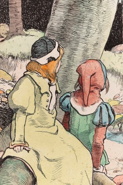 森の中のベイブ、1900年頃（紙に水彩、ペンとインク）（244428の詳細） 作： John Hassall