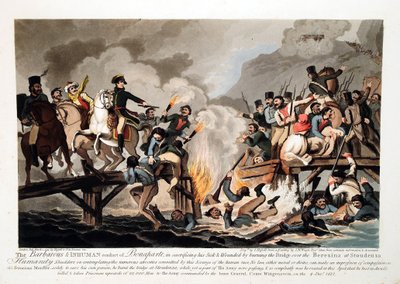 1812年11月、ベレジーナ川を渡るフランス軍 - Hassell, John (1767-1825) - 1813 - Aquatint - 41,6x57,6 - Private Collection 作： John Hassell