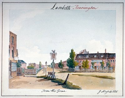 ケニントンの眺め、ランベス、ロンドン、1825 作： John Hassell
