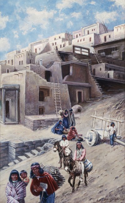 プエブロビレッジ、1900 作： John Hauser
