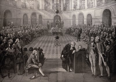 アイリッシュコモンズ下院、AD 1790、カレッジグリーン、ダブリン、「イラストレイテッドロンドンニュース」、1886年10月4日より 作： John Hayter