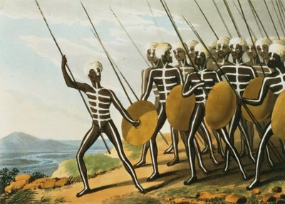 ニュー・サウス・ウェールズの戦士たち M.デュブール（1813〜1820年頃）による彫刻 1813年（リトグラフ版 作： John Heaviside (after) Clark