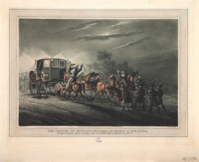 フォンケラー少佐によるボナパルトの馬車、書類、宝物の捕獲、1816年 作： John Heaviside Clark