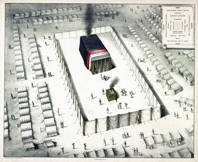 荒野の幕屋と野営地の計画が1850年に出版されました（色付きのリソ） 作： John Henry Camp