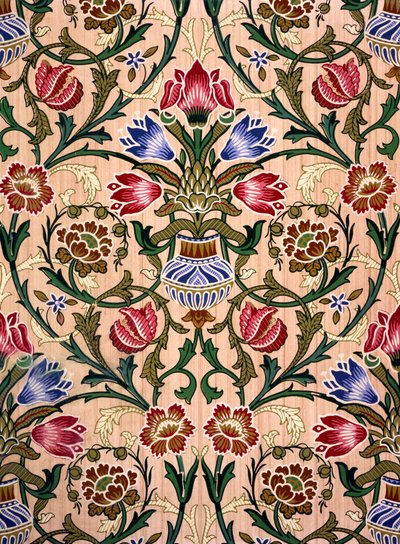 シングルステムの壁紙デザイン、1905年（紙に色木版印刷） 作： John Henry Dearle