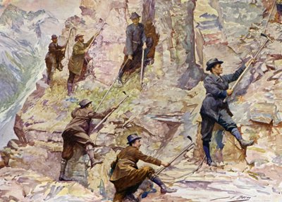 ブリティッシュ・コロンビアの登山（カラーリトグラフ 作： John Henry Frederick (after) Bacon