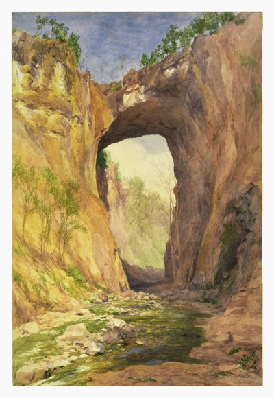 ナチュラルブリッジ、バージニア州、1876年（トイレと紙に鉛筆） 作： John Henry Hill